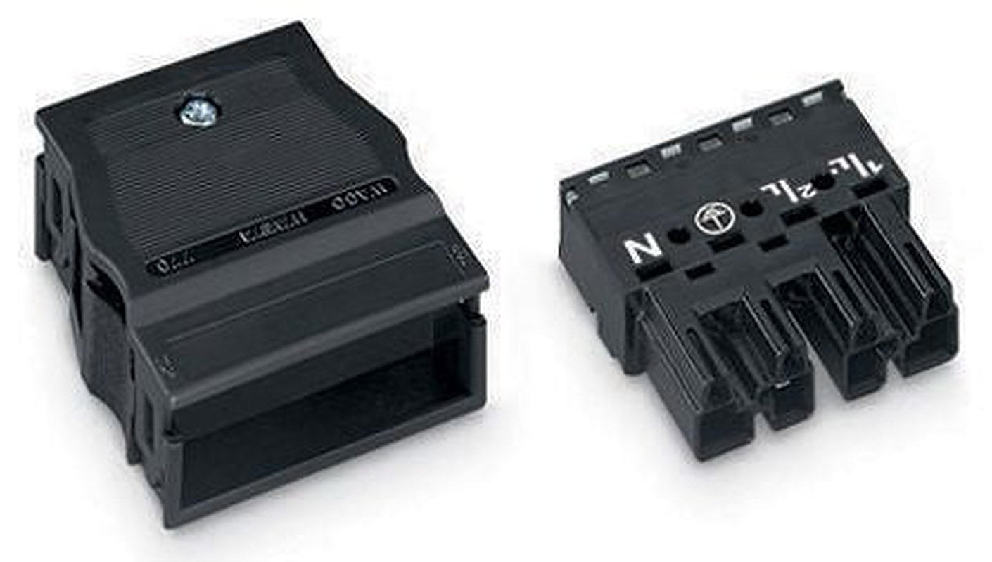 WAGO 770 Series Snap-in Distribution Block Male Cage Clamp, 4-Pole, 25A, 8-Way