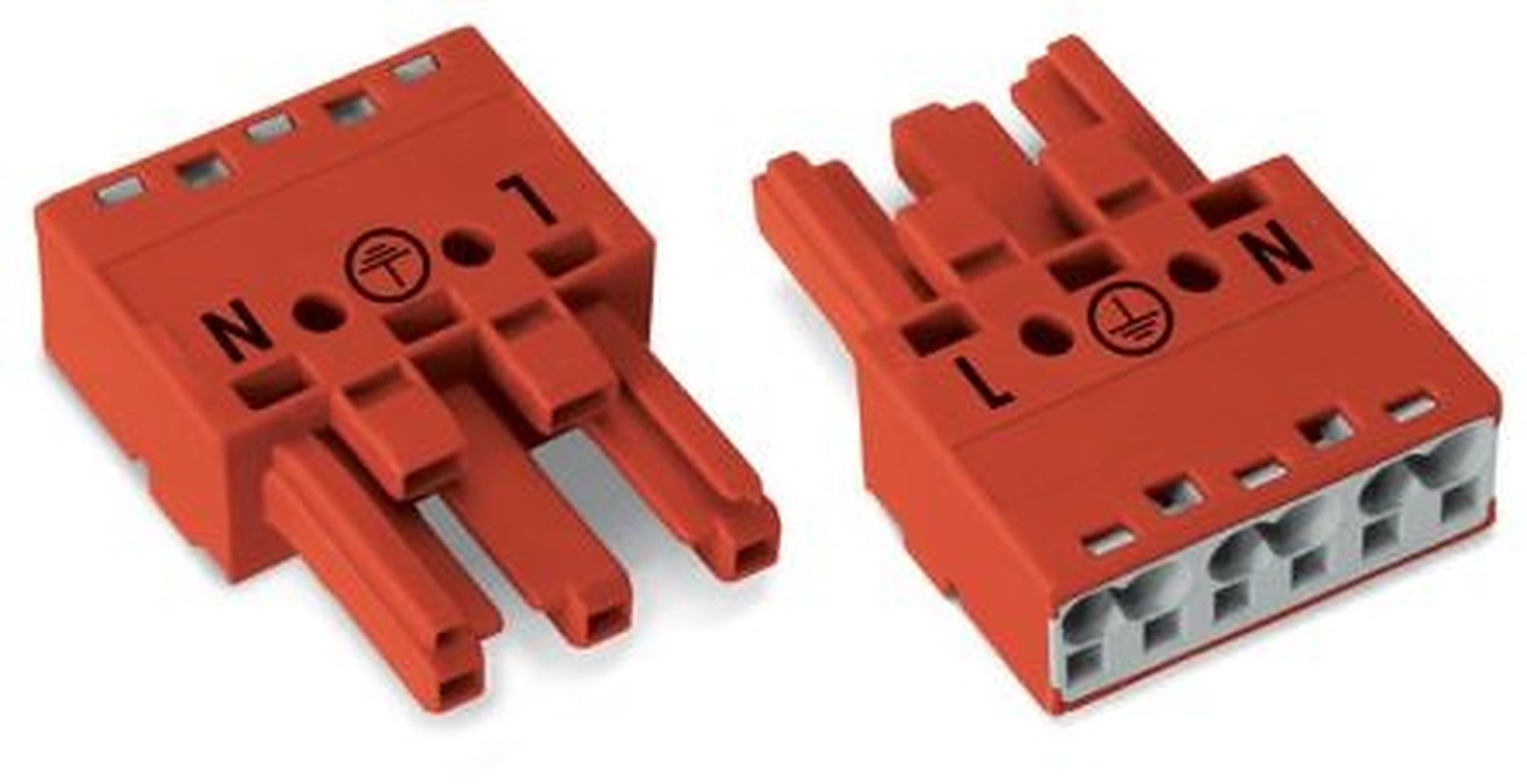 WAGO 770 Series Cable Socket Female Cage Clamp, 3-Pole, 25A, 2-Way, IP20