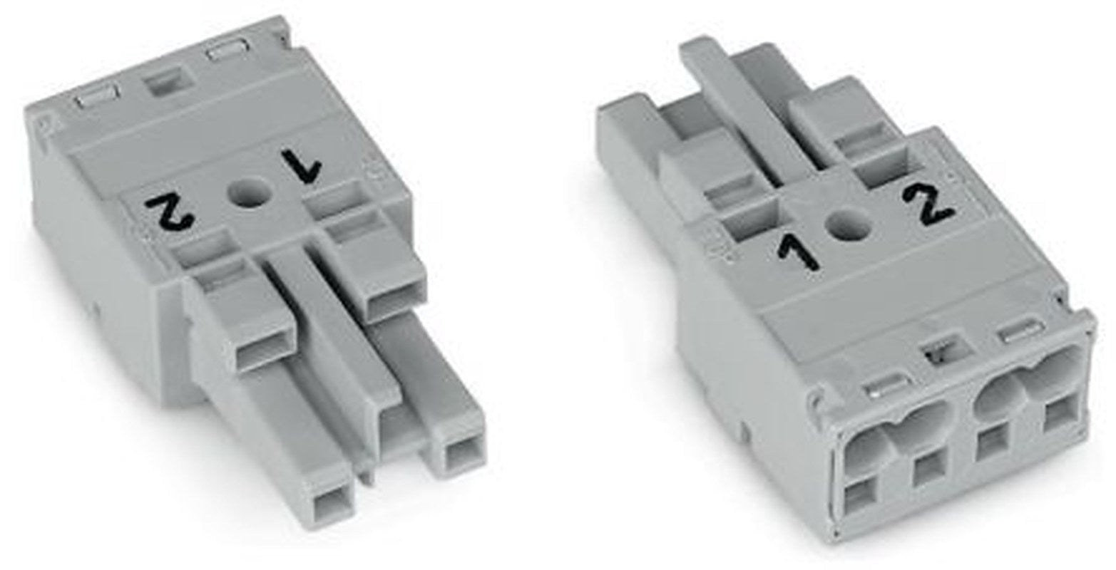 WAGO 770 Series Cable Socket Female Cage Clamp, 2-Pole, 25A, 2-Way, IP20
