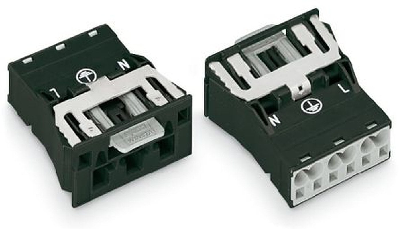 WAGO 770 Series Snap-in Lighting Connector Male Push-in, 3-Pole, 25A, 3-Way, IP20
