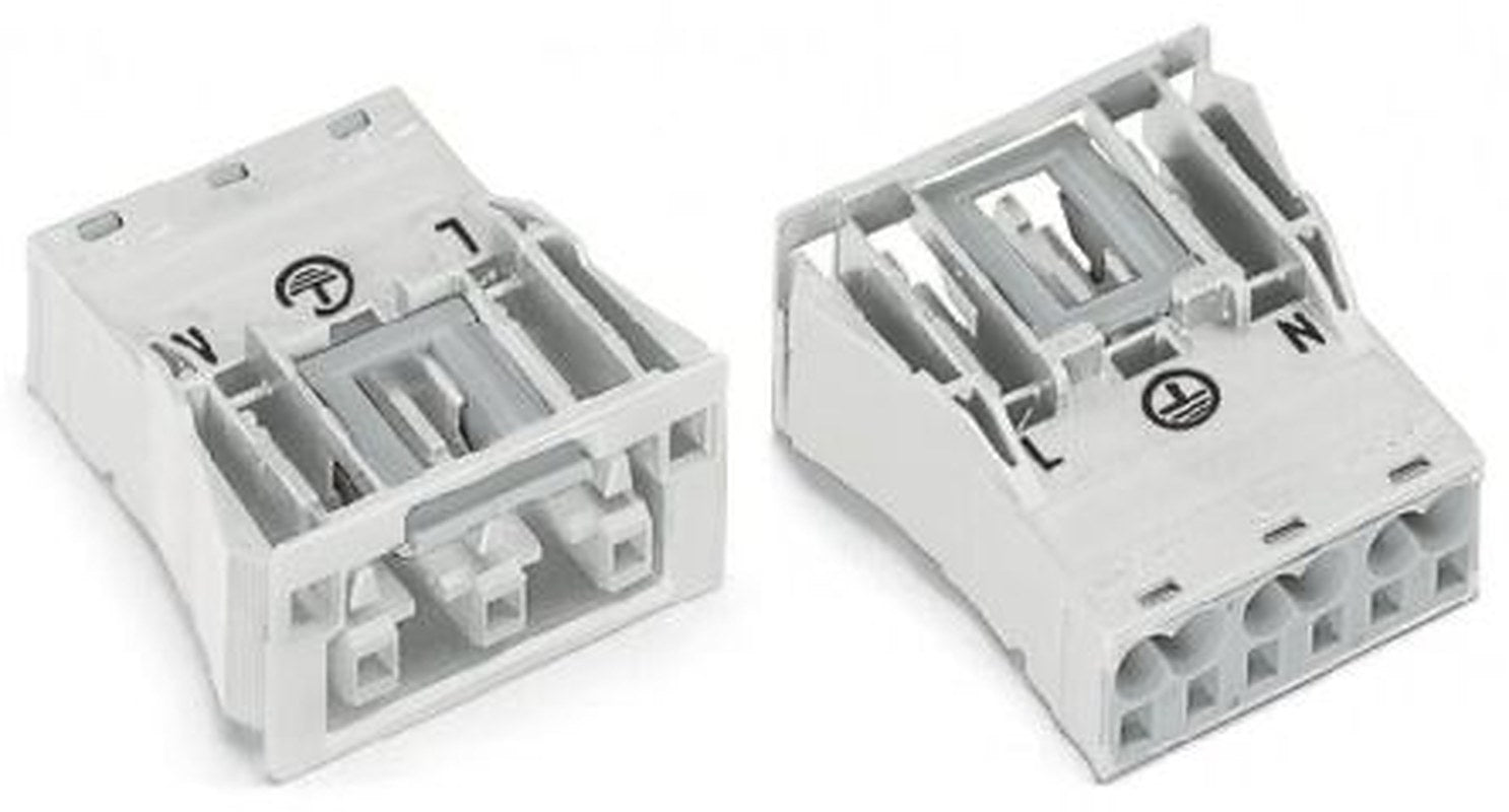 WAGO 770 Series Snap-in Socket Female Cage Clamp, 3-Pole, 25A, 3-Way, IP20