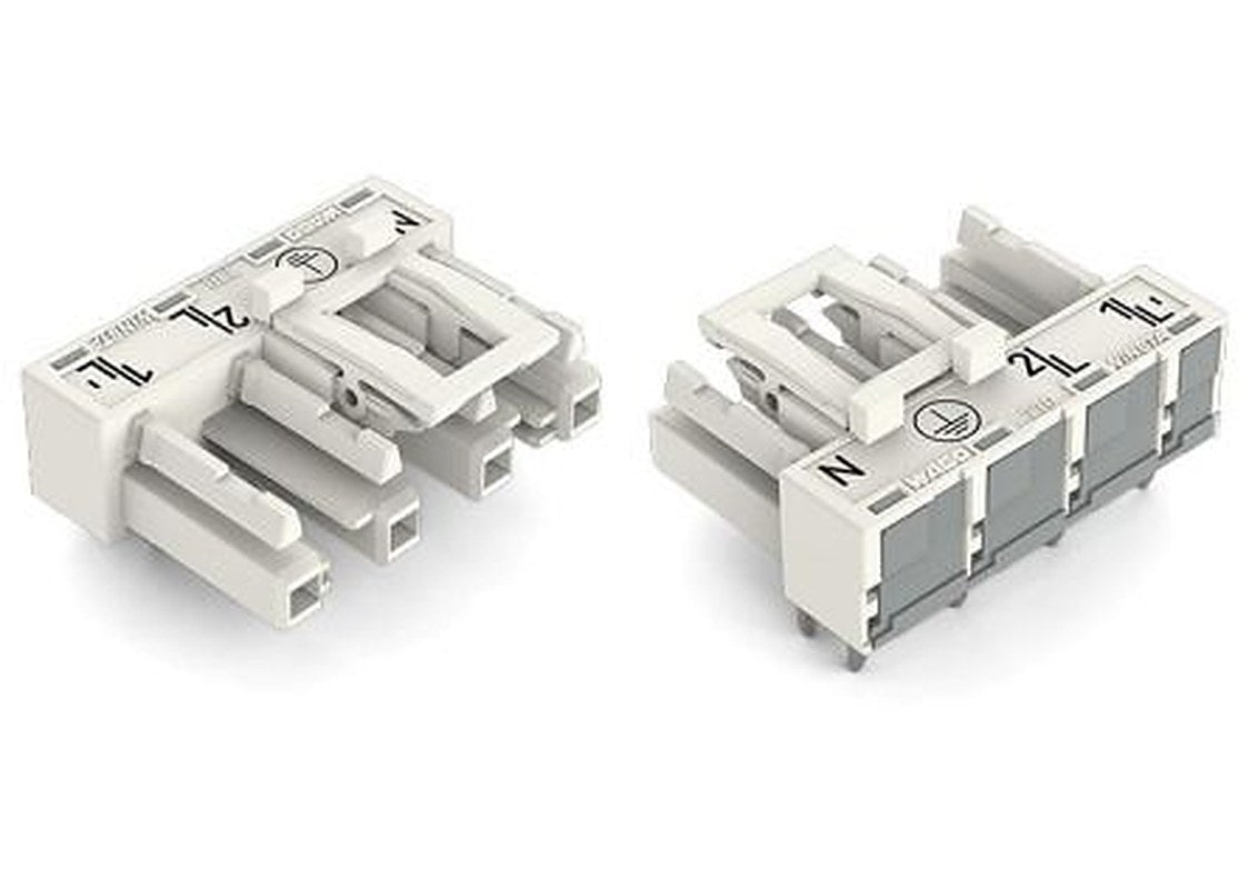 WAGO 770 Series Angled PCB PCB Socket, 4-Contact, 1 Row, 10 mm Pitch Cage Clamp