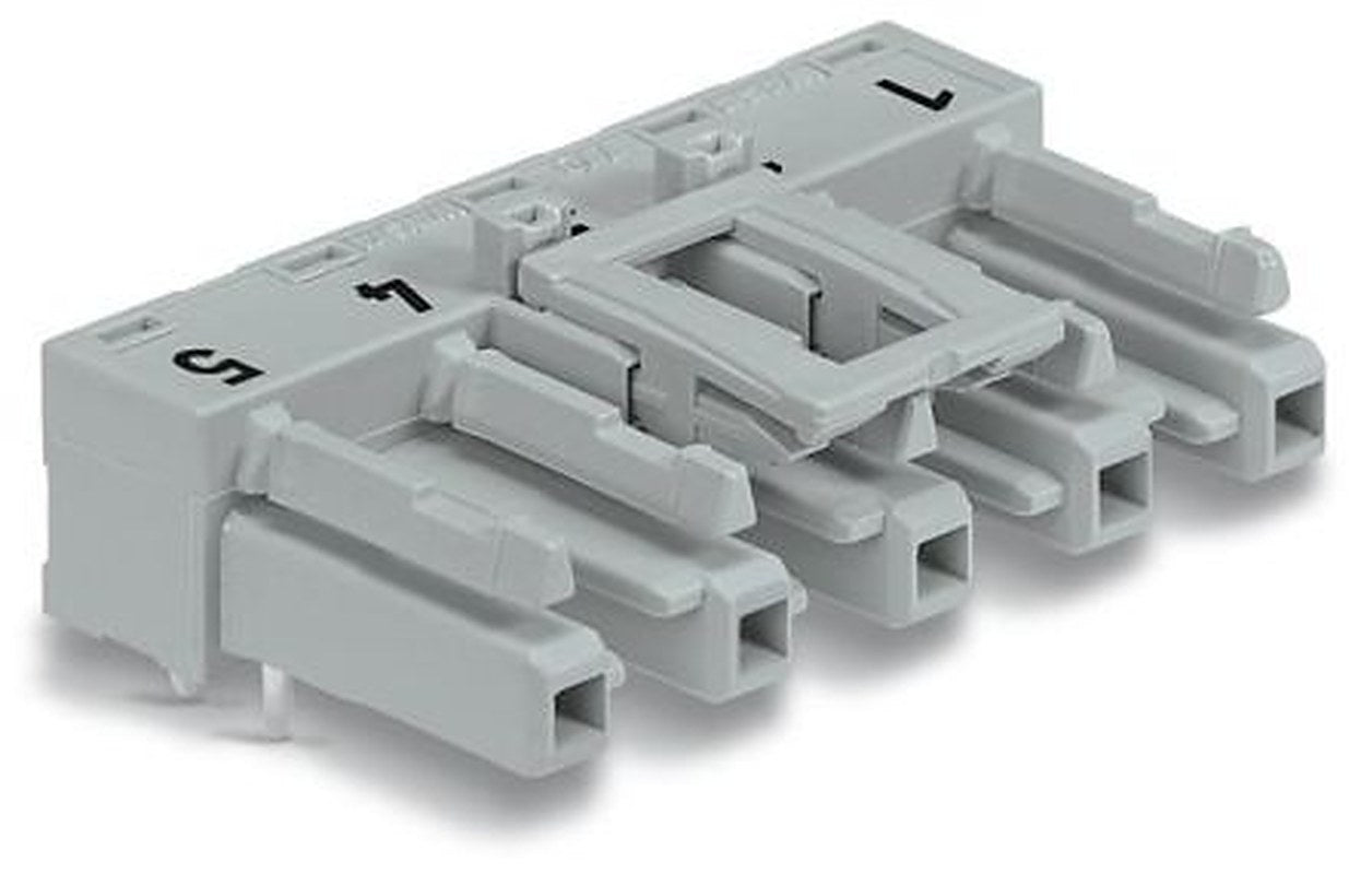 WAGO 770 Series Angled PCB PCB Socket, 5-Contact, 1 Row, 10 mm Pitch Cage Clamp