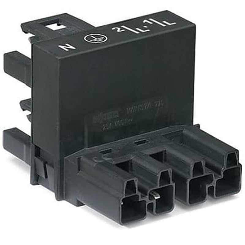 WAGO 770 Series Cable Distribution Connector Cage Clamp, 4-Pole, 25A, 3-Way, IP20