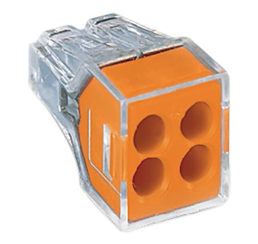 WAGO 773 PUSH WIRE Series Junction Box Connector, 4-Way, 24A Push-in