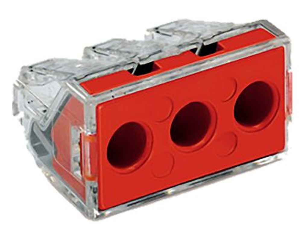 WAGO 773 PUSH WIRE Series Junction Box Connector, 3-Way, 10AWG, 14 AWG Wire, 41A Push-in