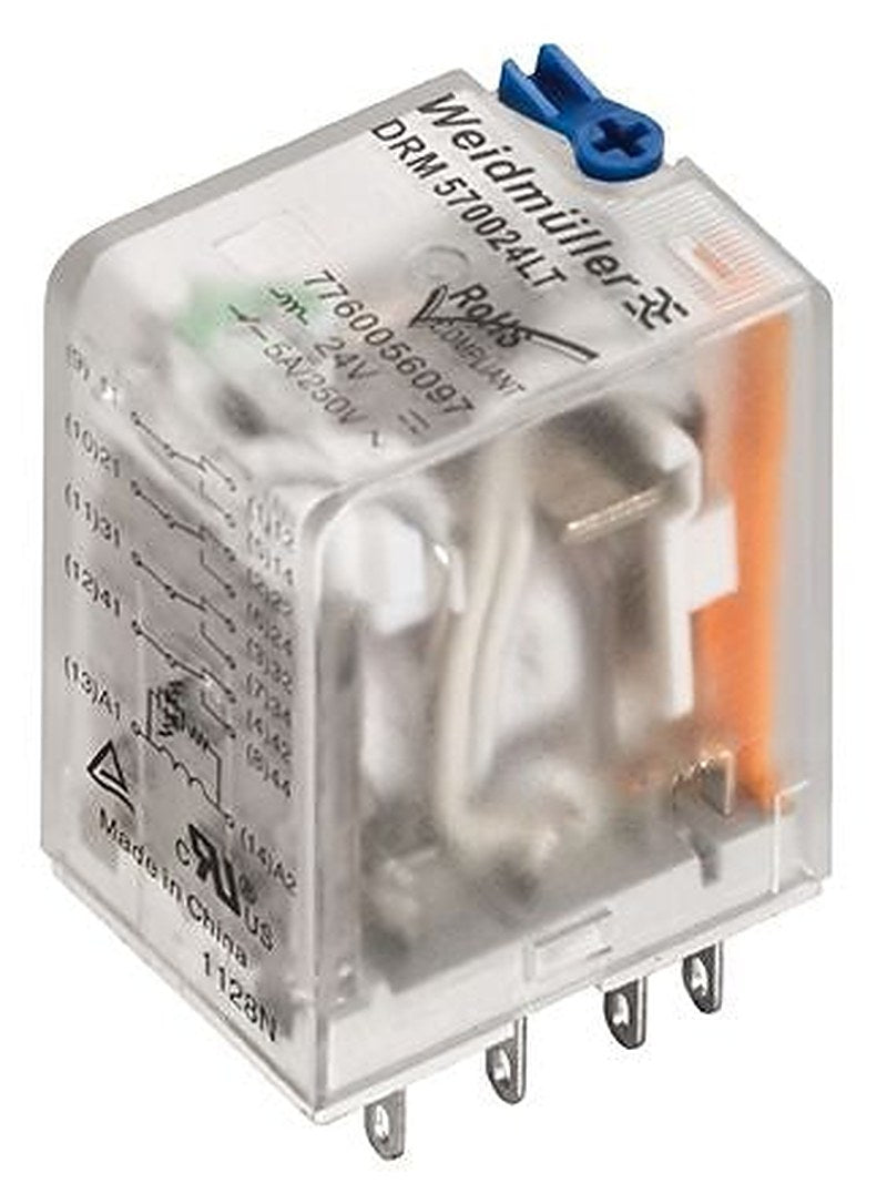Weidmüller Panel Power Relay, 24V ac Coil, 5A Switching Current, 4PDT