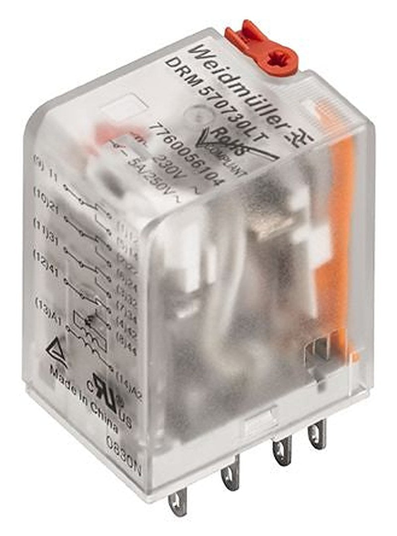 Weidmüller Panel Power Relay, 115V ac Coil, 5A Switching Current, 4PDT