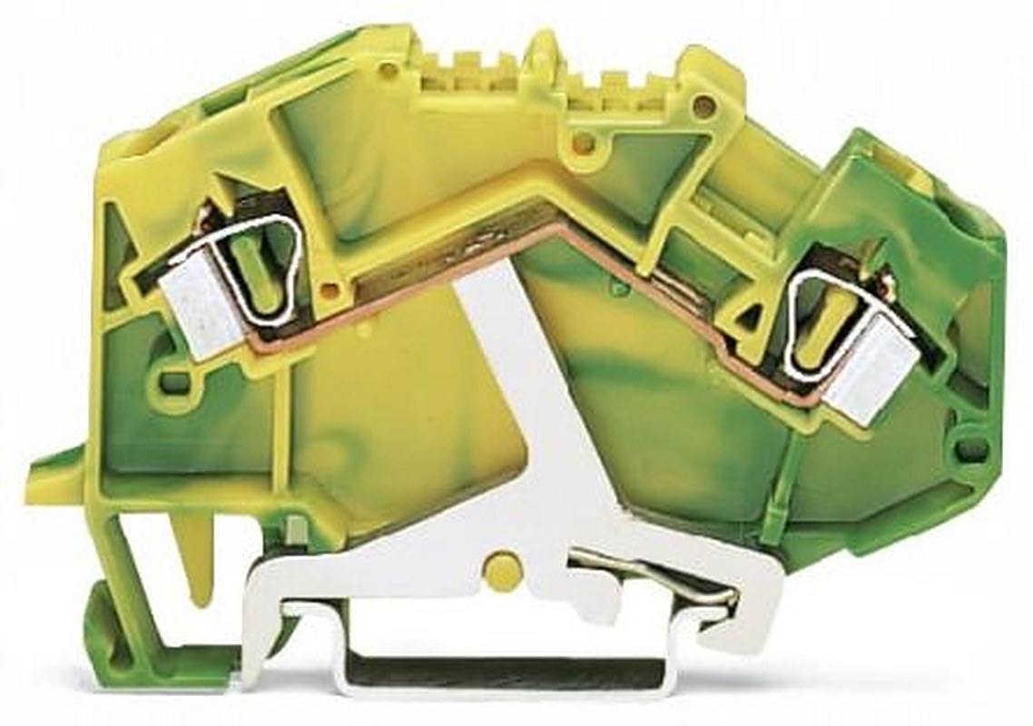 WAGO 2-Way DIN Rail Earth Terminal Block, 4mm², 12AWG Wire, Cage Clamp, Polyamide Housing