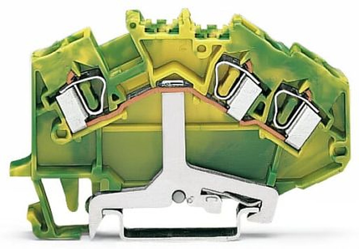 WAGO 3-Way DIN Rail Earth Terminal Block, 4mm², 12AWG Wire, Cage Clamp, Polyamide Housing