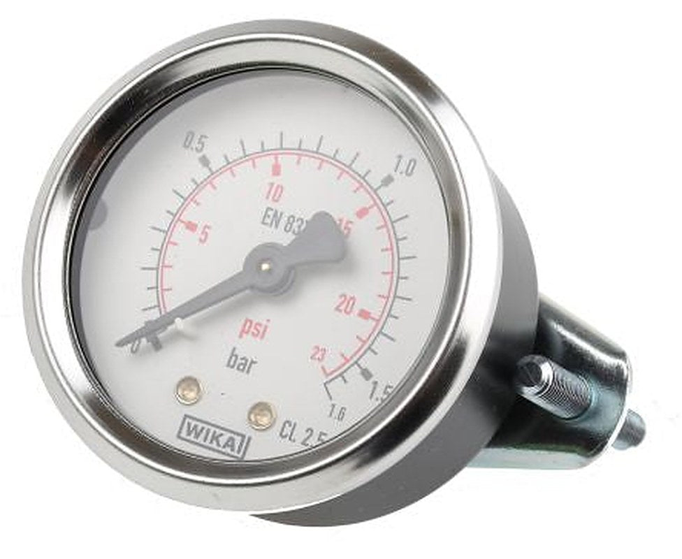 WIKA 1/4 in G Threaded Pressure Gauge, 50 mm, 1.6 bar