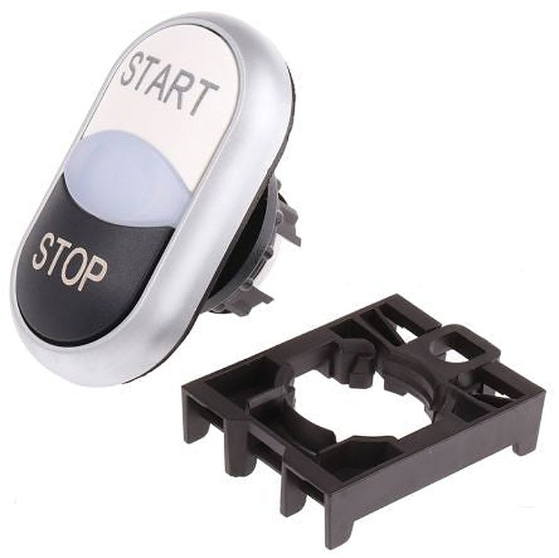 Eaton RMQ Titan M22 Series Black, White Momentary Push Button Head, 22 mm Cutout, IP66