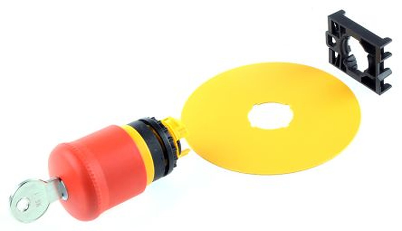 Eaton RMQ Titan M22 Series Key Release Emergency Stop Push Button, Front, 22 mm Cutout, IP69K