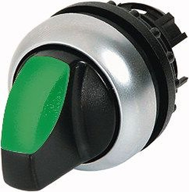Eaton RMQ-Titan Series 3 Position Illuminated Selector Switch Head, 22 mm Cutout, Green Handle, IP66