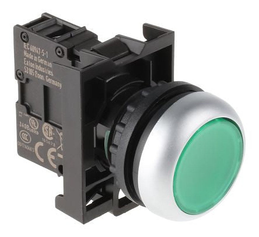 Eaton RMQ Titan M22 Series Green Momentary Push Button Head, 22 mm Cutout, IP69K