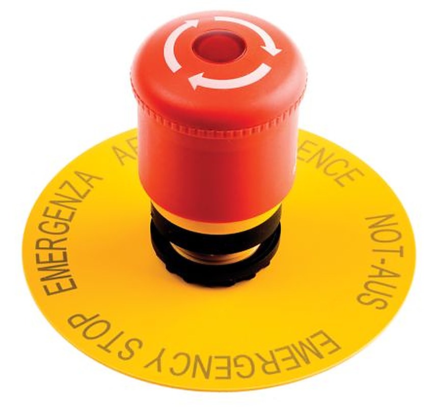 Eaton RMQ Titan M22 Series Latching Illuminated Emergency Stop Push Button, Front, 22 mm Cutout, IP69K
