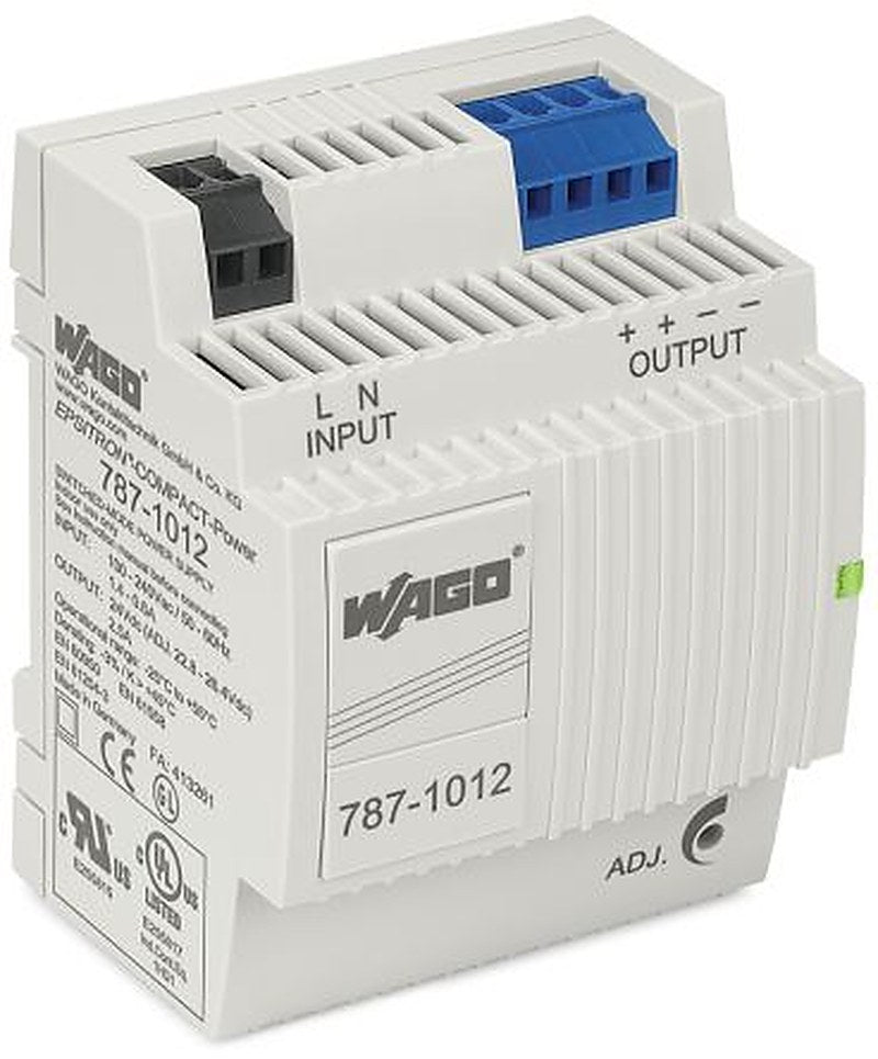 WAGO 787 Switched Mode DIN Rail Power Supply 230V 24V dc, 2.5 A Output DC 60 W