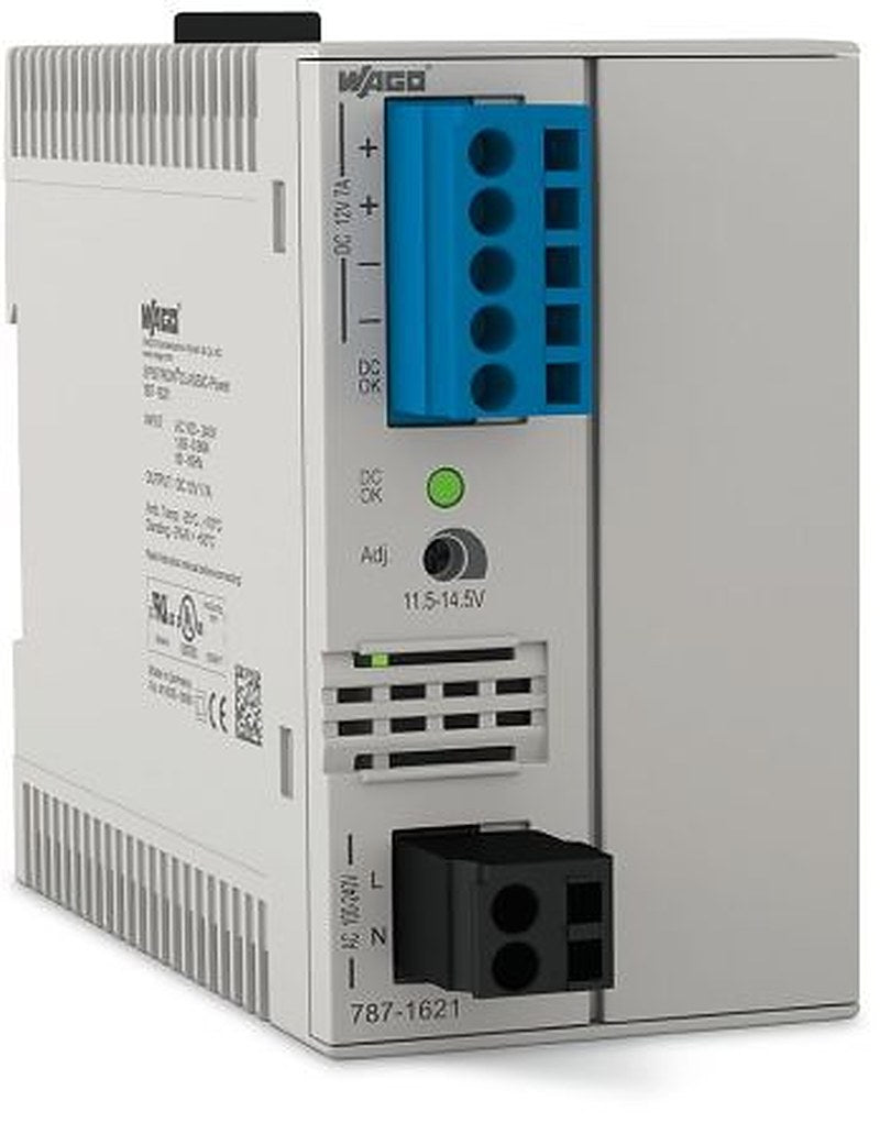 WAGO 787 Switched Mode Power Supply DIN Rail Power Supply 264V ac AC Input 12V dc, 7 A Output DC 84 W