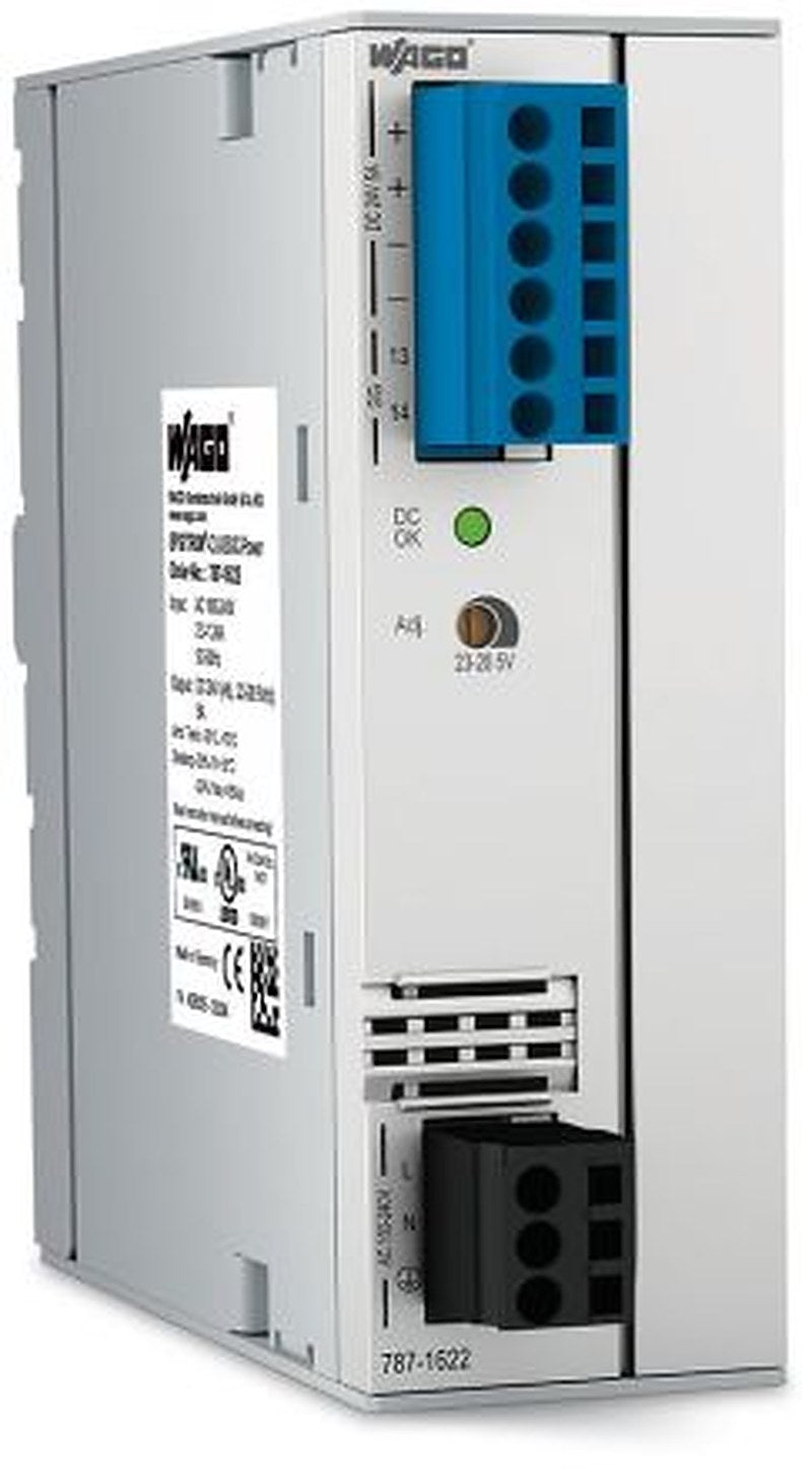 WAGO 787 Switched Mode Power Supply DIN Rail Power Supply 264V ac AC Input 24V dc, 5 A Output DC 120 W