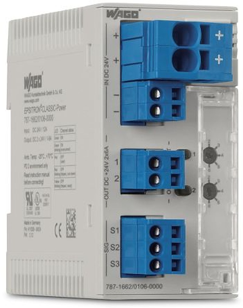 WAGO 787 Electronic Circuit Breaker 10A, 2 channels, DIN Rail