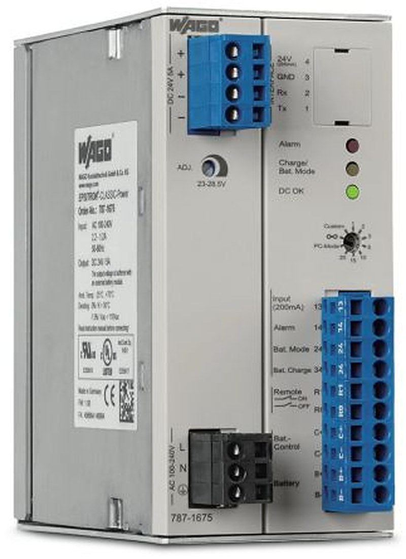 WAGO DIN Rail Power Supply 230V 24V dc, 5 A Output 120 W