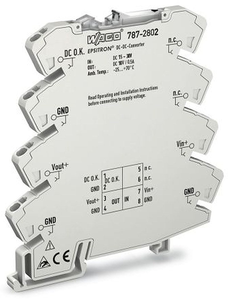 WAGO 787 DC/DC Converter, 10V dc/ 500 mA, 24V dc Input, 24V dc Input, DIN Rail 5 W, 70 °C Max Temp -25 °C Min Temp
