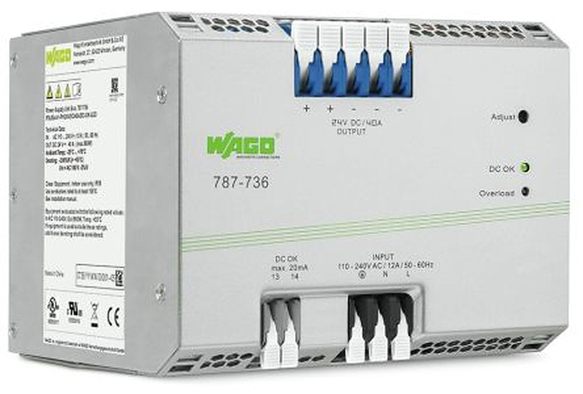 WAGO DIN Rail Power Supply 264V AC Input 28V dc, 40 A Output DC 960 W