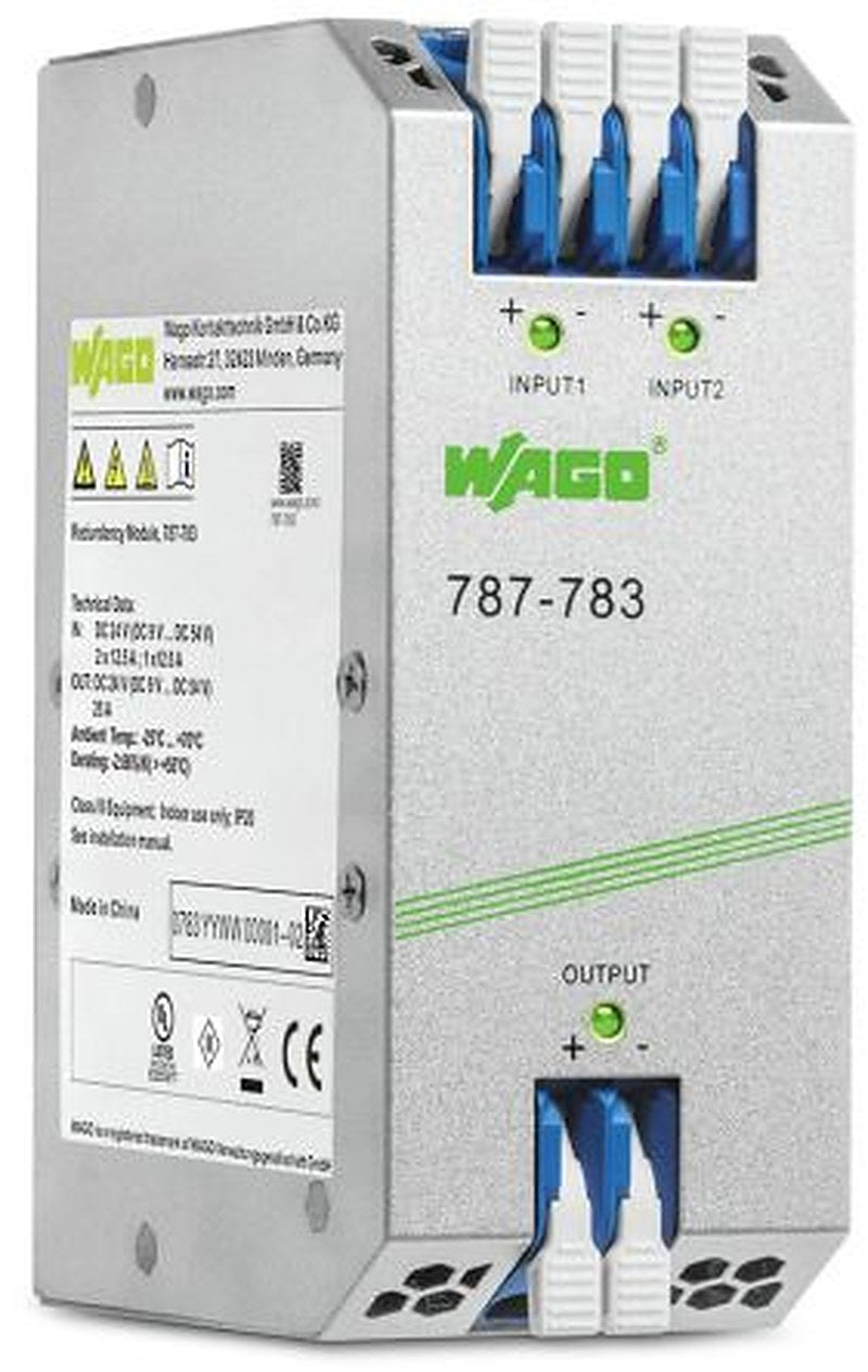 WAGO Power Supply Redundancy Module for use with fail-safe power supply, Redundant, 787 Series