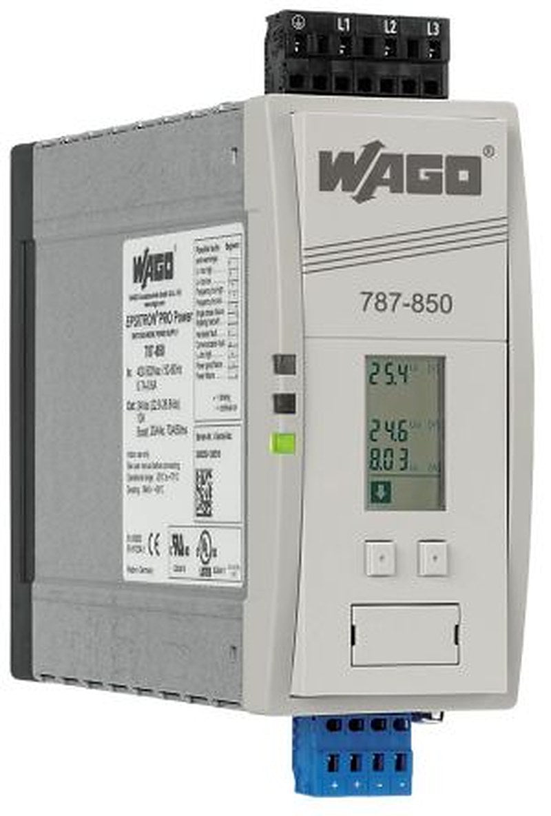 WAGO 787 Switched Mode Power Supply DIN Rail Power Supply 550V ac AC Input 24V dc, 10 A Output DC 240 W