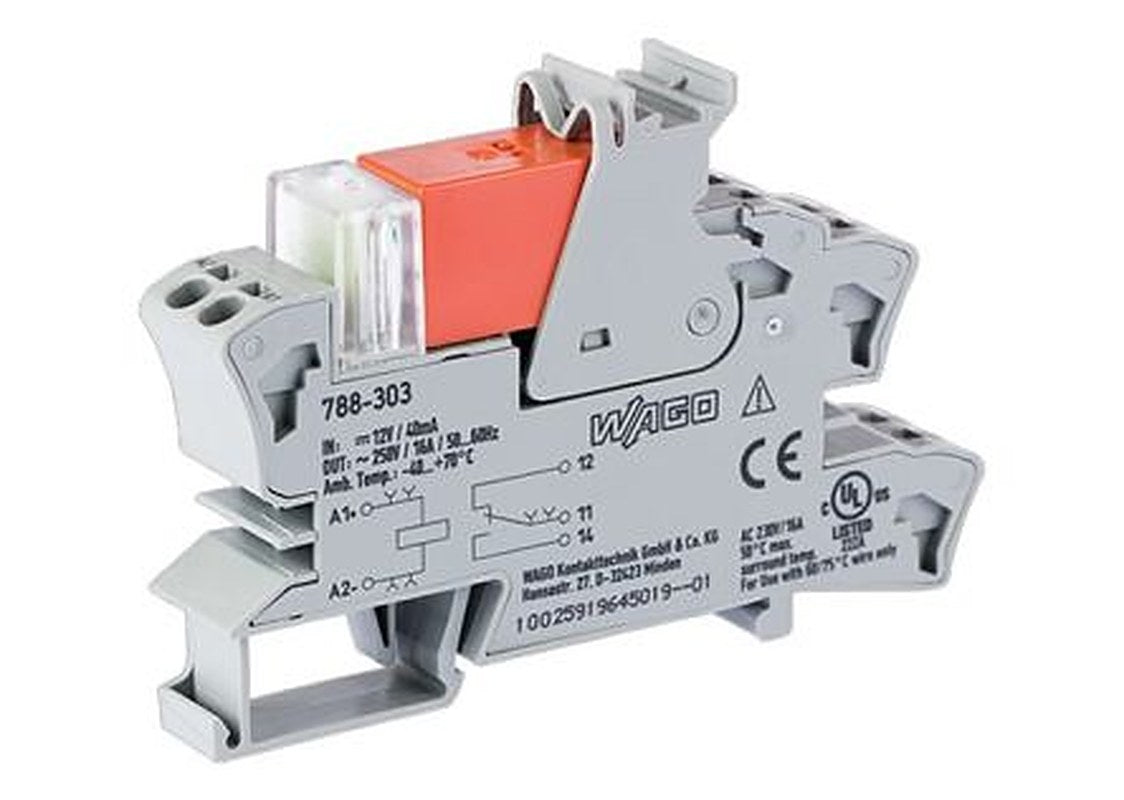 WAGO 788 Series Relay Module, DIN Rail, 12V dc Coil, SPDT, 36mA