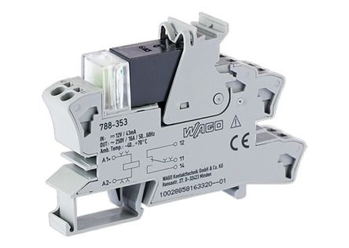 WAGO 788 Series Relay Module, DIN Rail, 12V dc Coil, SPDT, 35mA