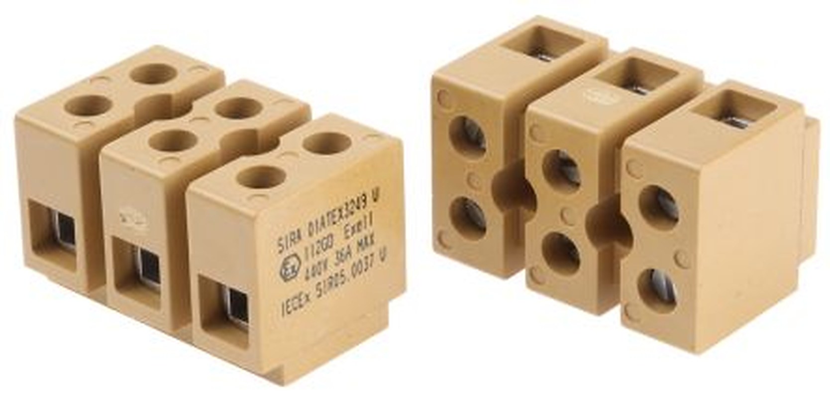 Weidmüller SAK Series Non-Fused Terminal Block, 3-Way, 10AWG, 22 AWG Wire, 41A Screw