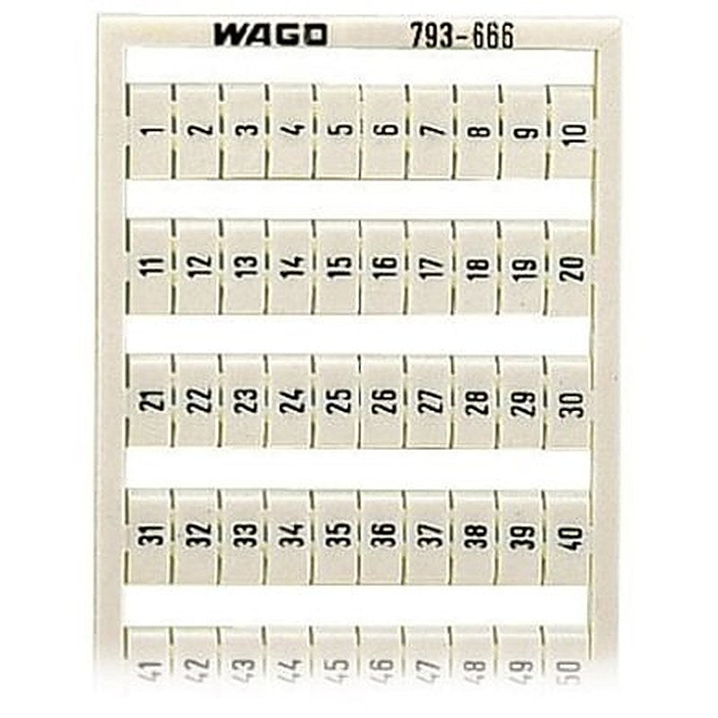 WAGO 1 to 50 (2x) Marker Card for use with Terminal Block