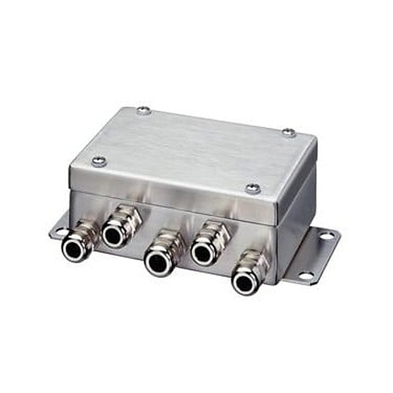 Successor product: 7MH5001-0AA00 JUNCTION BOX SIWAREX JB STAINLESS STEEL HOUSING TO CONNECT IN PARALLEL UP TO 4 LOAD CELLS IN 4-WIRE OR 6-WIRE SYSTEM DEGREE OF PROTECTION: IP 66 USABLE IN EXPLOSION CAPABLE ATMOSPHERES. in intrinsically safe electrical circuits DIMENSIONS IN MM:150X100X63