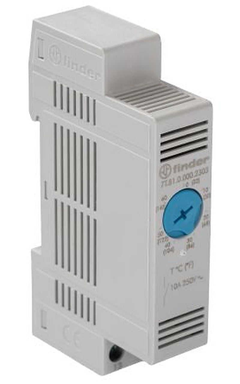 Finder 7T NO Enclosure Thermostat, 20 A, 110V ac/dc, 240 V ac/dc, 60 °C, 0 °C