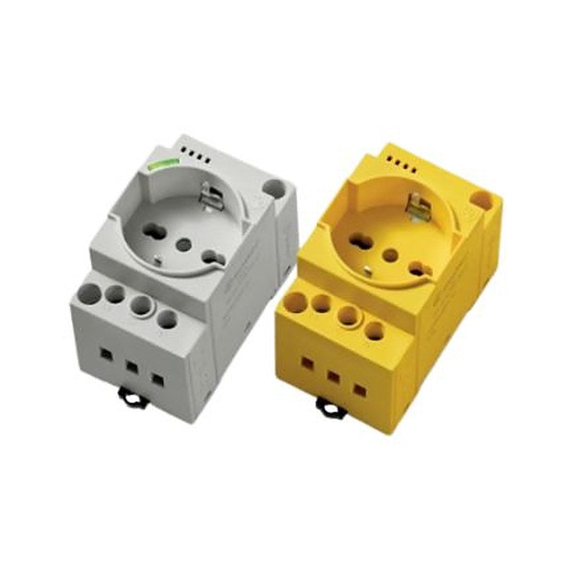Finder 7U Yellow, Grey Power Socket, 16A, French, Schuko, Italian