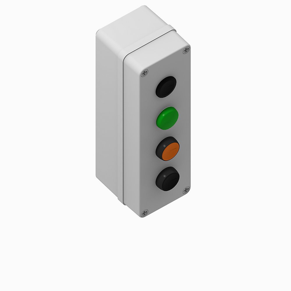 800F Assembled Stations with DeviceNet, Vertical, 4-hole/no legend frames, Hole Plug, Pos 1:Pilot Light, Pos 1:Illum Flush, Pos 1:Non-Ill Flush,