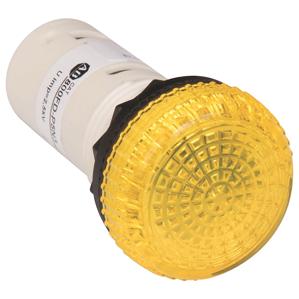800F Pilot Light - Rd. Plas. Monolithic (IP66, 4/13, IP66), Yellow, Incandescent Module, 120V AC, Standard Pack (Qty. 1)