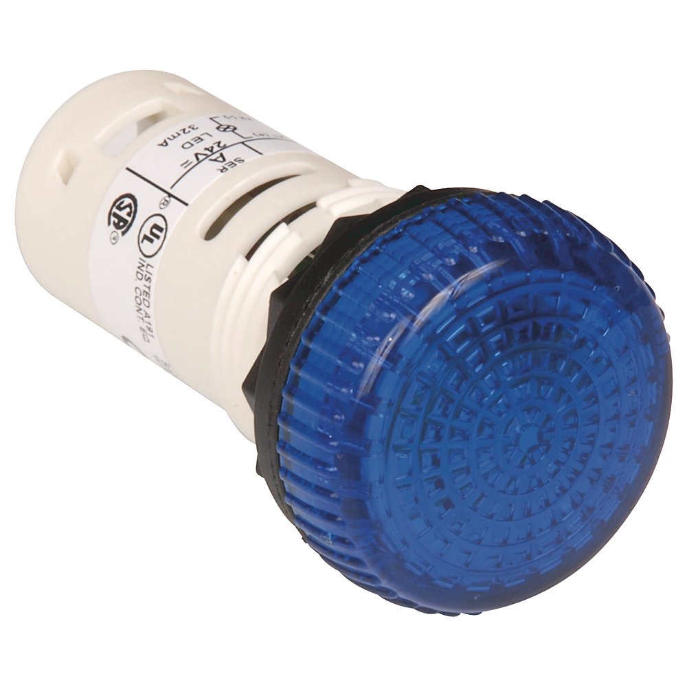 800F Pilot Light - Rd. Plas. Monolithic (IP66, 4/13, IP66), Blue, Incandescent Module, 24V AC/DC, Standard Pack (Qty. 1)