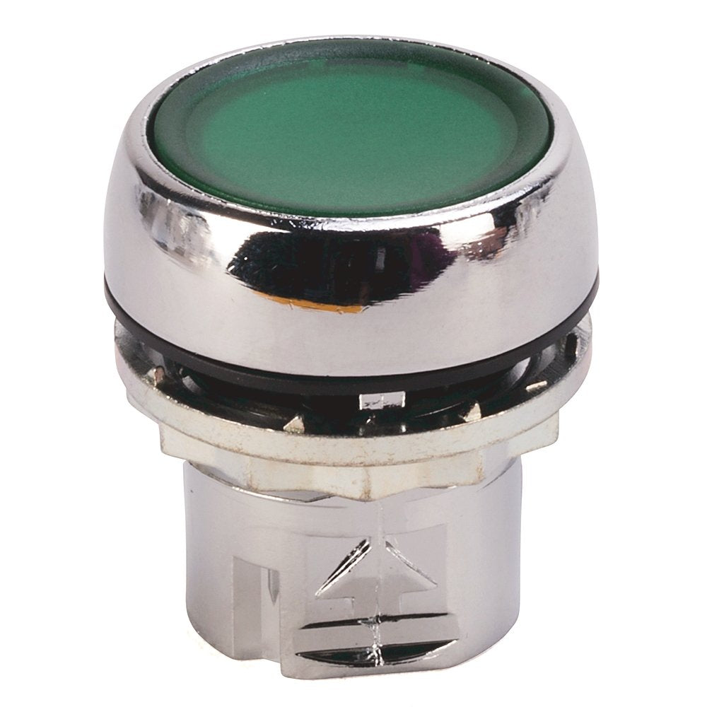 800F Momentary Push Button - Metal, Illuminated, Flush, Clear, Integrated LED, Metal Latch Mount, 120V AC, White LED, 1 N.O. Contact(s), 0 N.C. Contact(s), Standard Standard Pack (Qty. 1)