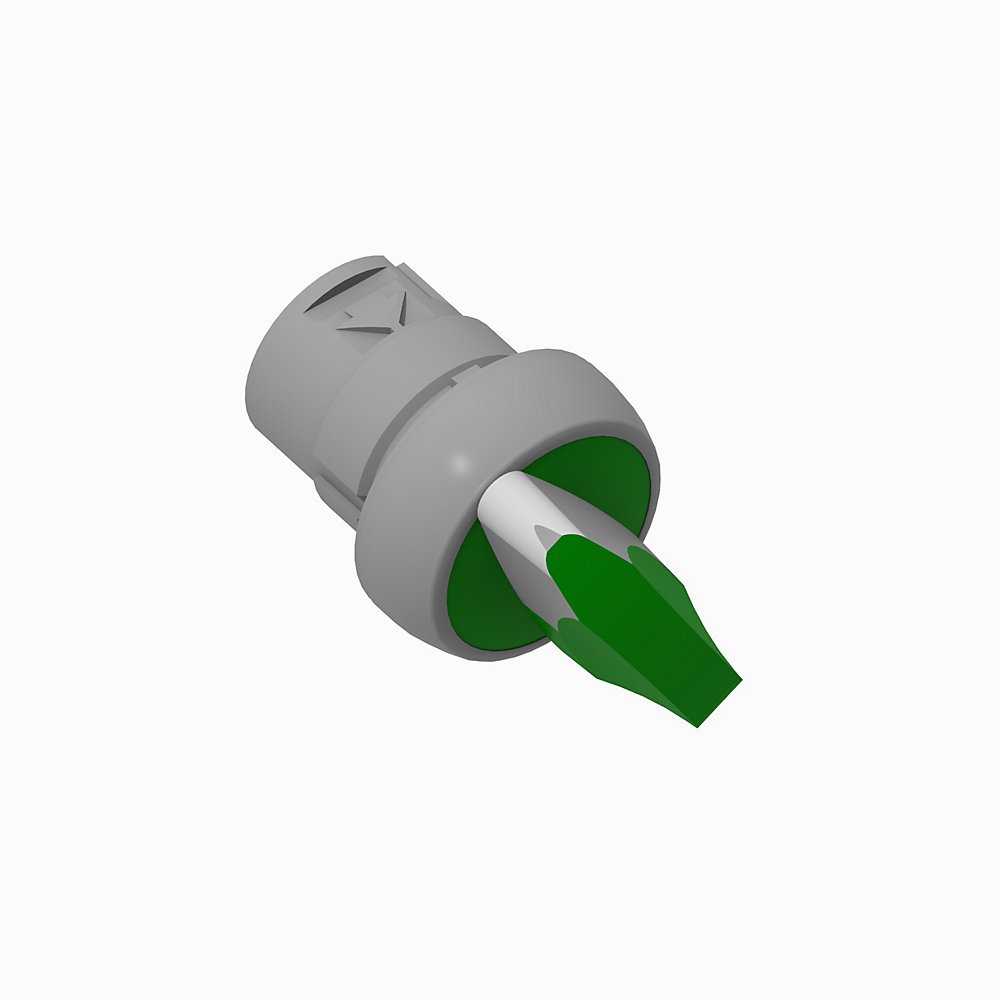 800F Selector-Jog Push Button - Metal, 3 Positions, Green Standard Pack (Qty. 1)