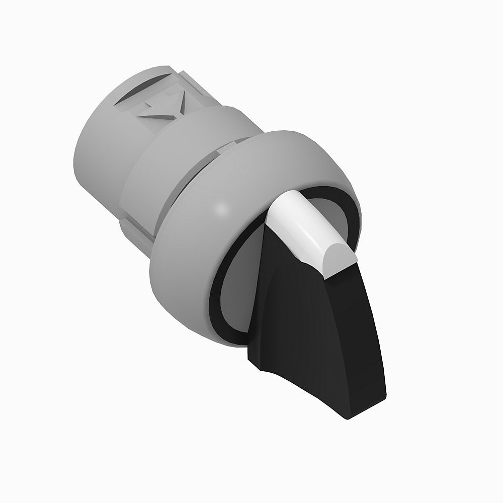 800F 3 Position Selector Switch - Metal, Spring Return from Left, Black, Standard Knob, 90 Degree Orientation Standard Pack (Qty. 1)