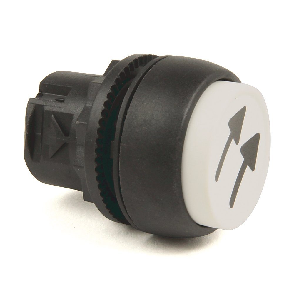 800F Push Button - Plastic, Extended, White, double arrow - 45 degrees, Standard Pack (Qty. 1)