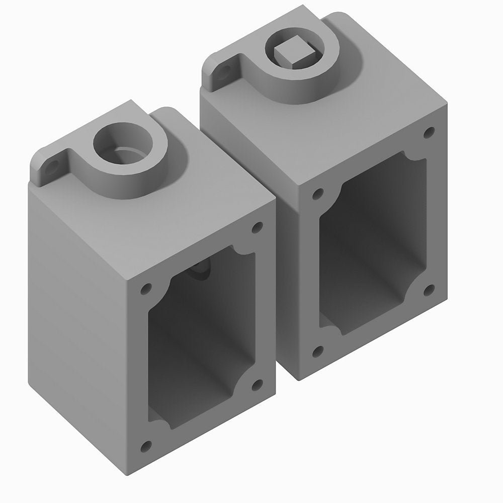 800H 7 & 9 Accessories, 2-Gang Horizontal Assembled Base, 1 in Dead End