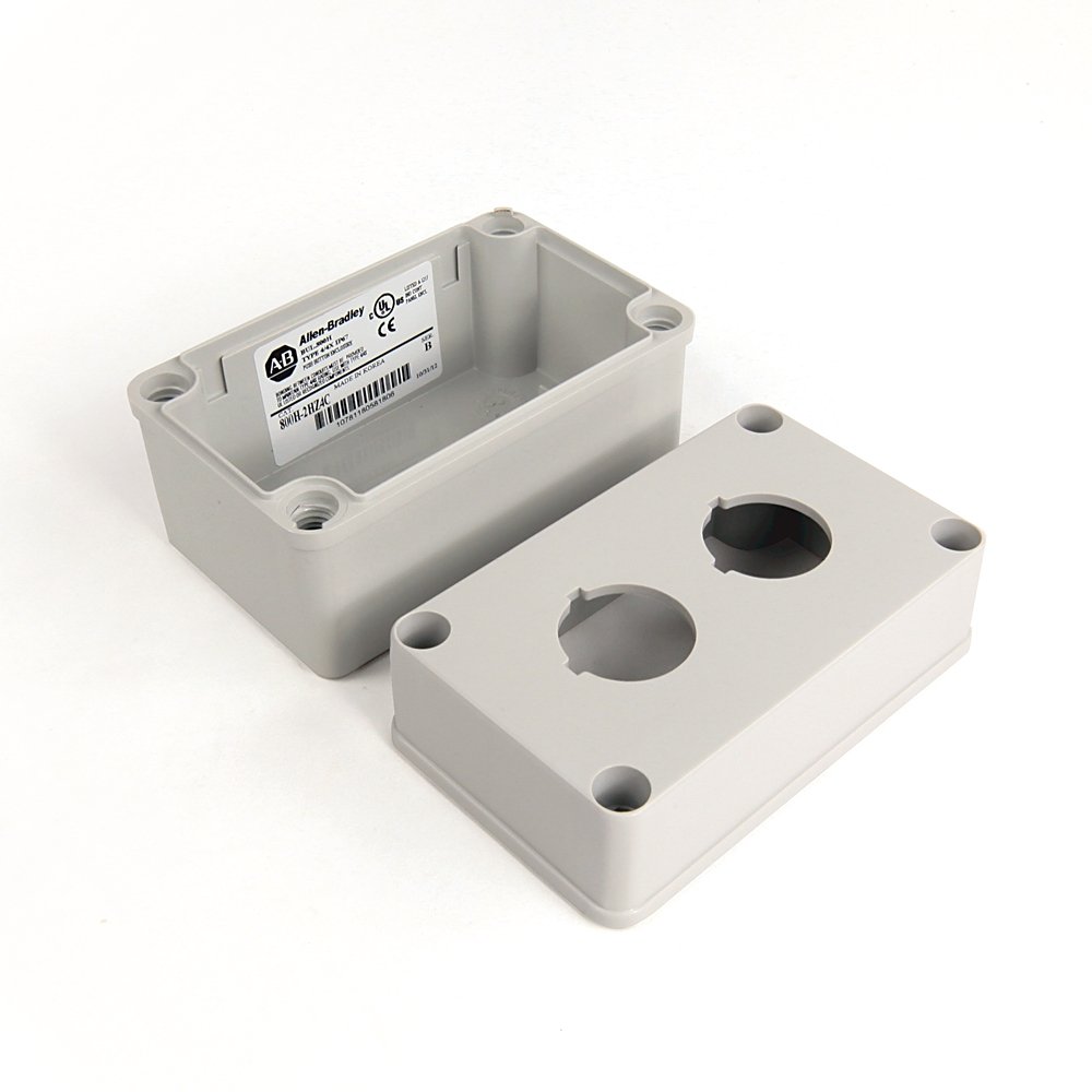 Push Button Enclosure,Two 30mm Push Button hole, Grey,ThermoPlastic Polyester