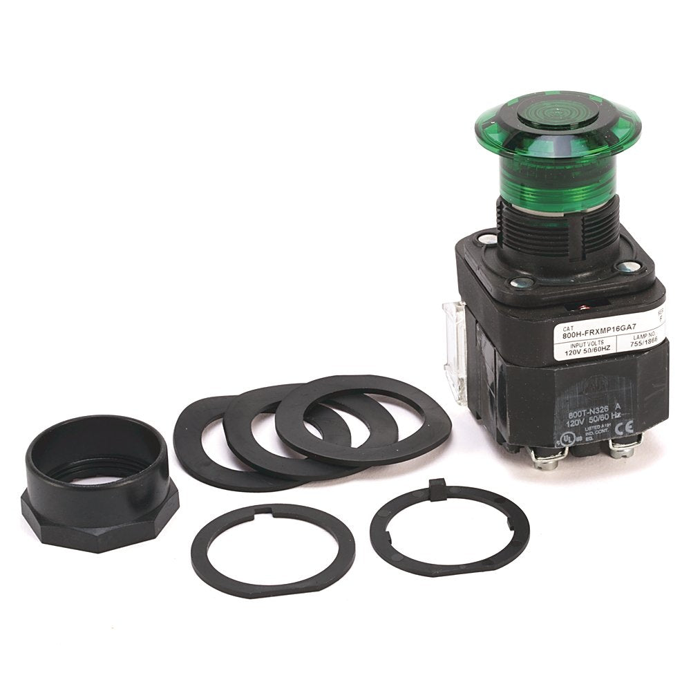30.5mm Type 4/4X/13 3 Pos Push-Pull PB-Illum., OUT/CNTR/IN-Mom/Maint/Maint, Amber, Mushrm Hd, Incand., 120V AC 50/60 Hz, 1 NCLB-1 NC