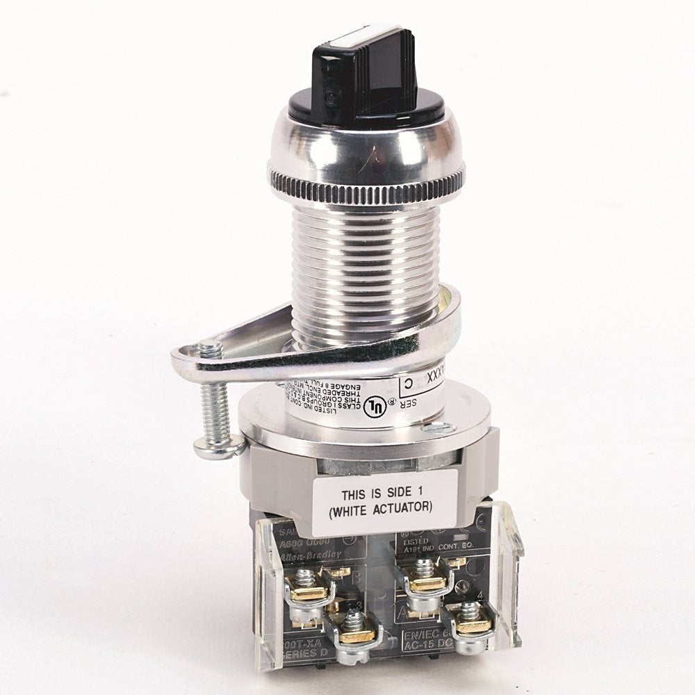Hazardous Location Type 7&9 2 Pos. Sel. Switch-Non-Illum., Standard Barrel Length, White (Knob) / Gray (Metal Wing), Std. Knob Maint., 1 NO-1 NC & 1 NO-1 NC