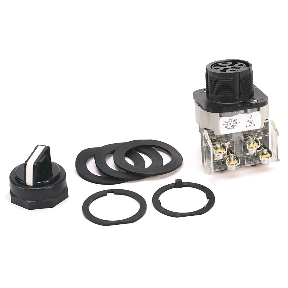 800H 3 Position Selector Switch , White, Std. Knob Maint., 3 Position, Cam and Contact Blocks, Code R for 800H ,