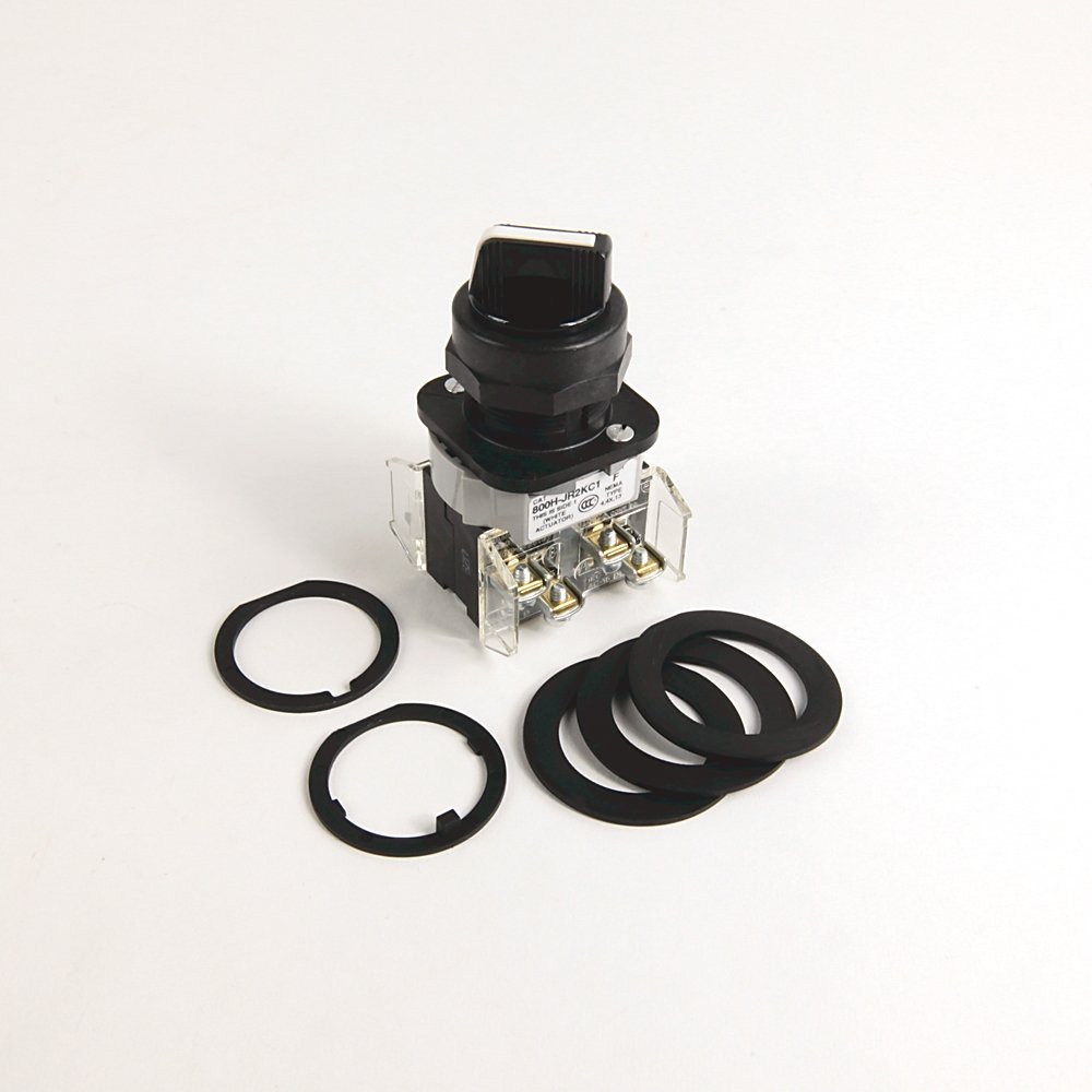 800H 3 Position Selector Switch , White, Std. Knob Maint., 3 Position, Cam and Contact Blocks, Code R for 800H ,