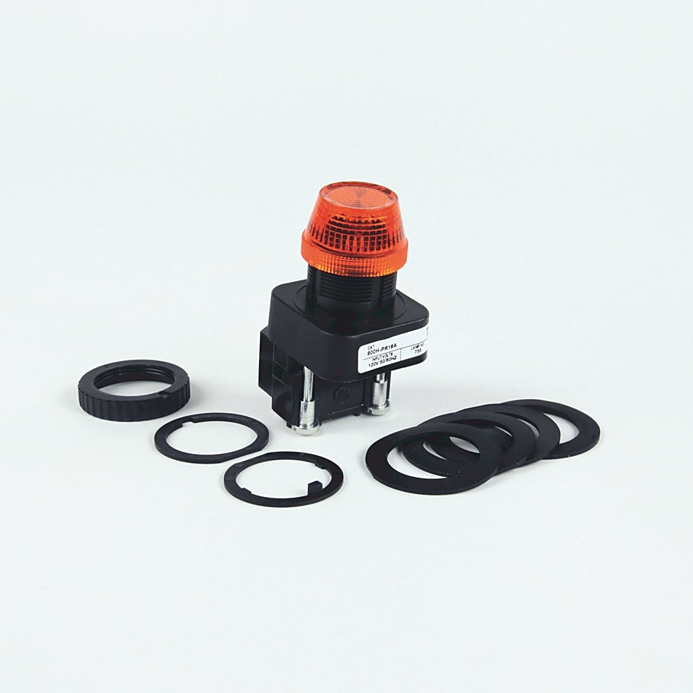 30.5mm Type 4/4X/13 Pilot Light, Xfmr, No Test Option, LED, Green, 240V AC 50/60 Hz
